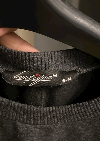 Gri Kadın Triko Düğmeli Uzun Kollu Sweatshirt - Görsel 2