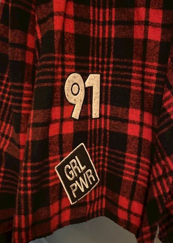 Kırmızı Ekose Desenli Kadın Gömlek - Görsel 2