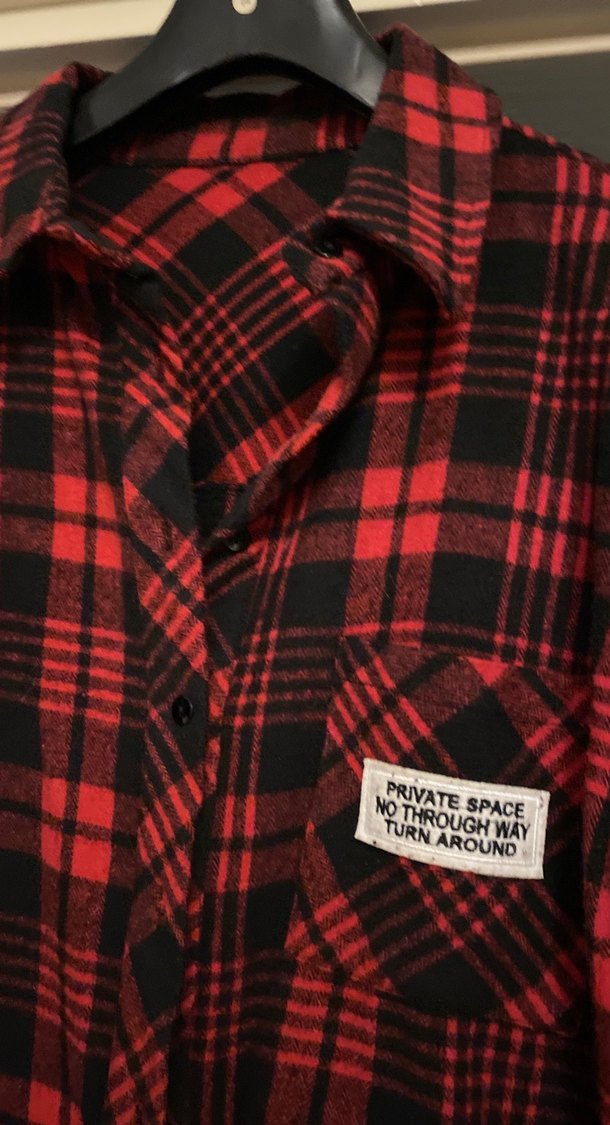 Kırmızı Ekose Desenli Kadın Gömlek - Görsel 3