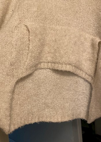 Bohem Tarzı Bej Yünlü Kadın Kazak - Görsel 3