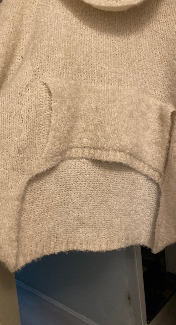 Bohem Tarzı Bej Yünlü Kadın Kazak - Görsel 3