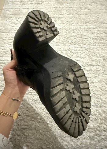 Kadın Siyah Deri Goth Topuklu Botlar - Görsel 5