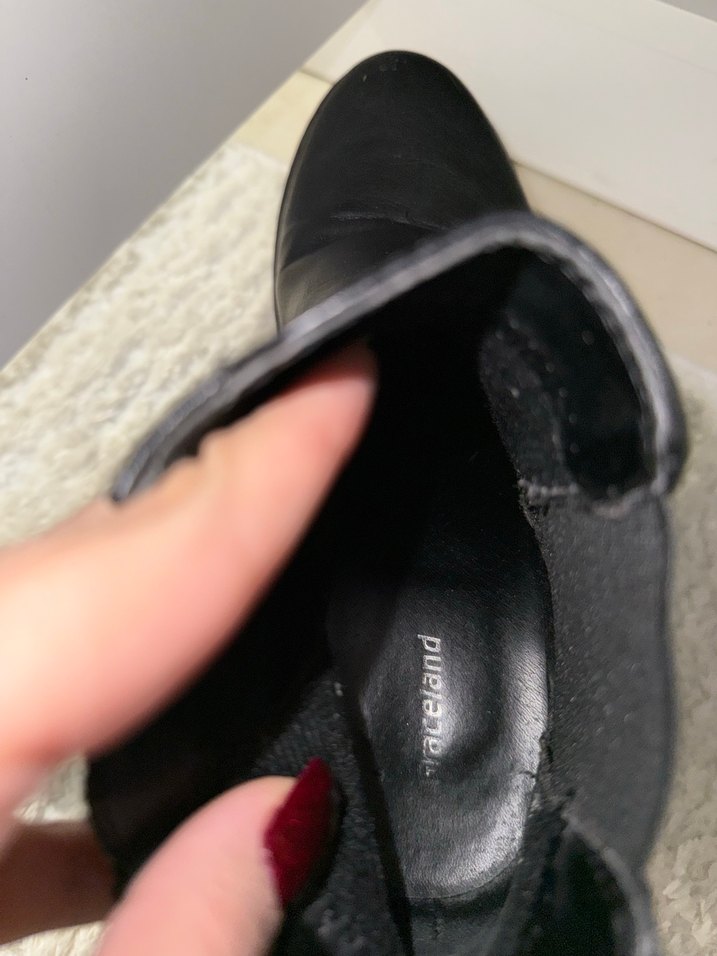 Kadın Siyah Deri Goth Topuklu Botlar - Görsel 4