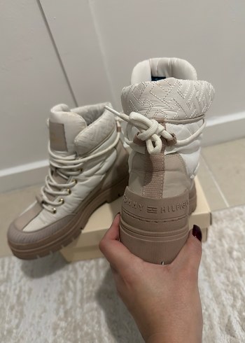 Tommy Hilfiger Beyaz Bağcıklı Platform Bot - Görsel 5