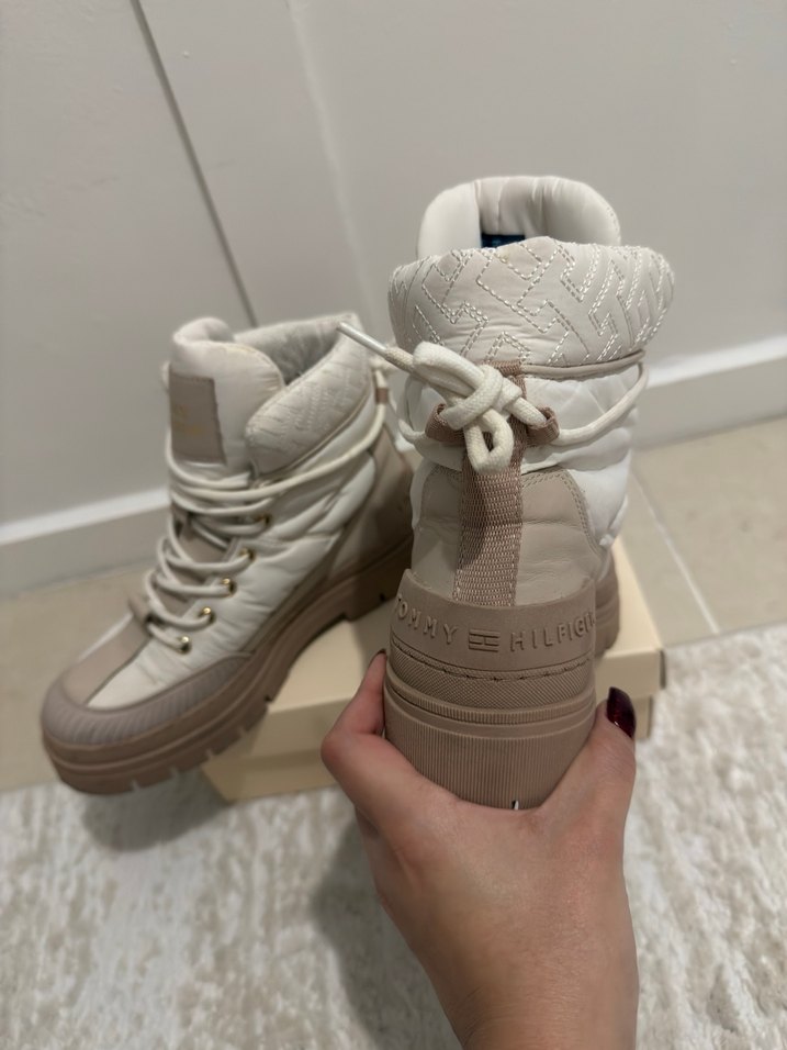 Tommy Hilfiger Beyaz Bağcıklı Platform Bot - Görsel 5