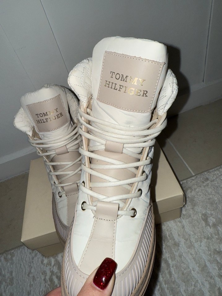 Tommy Hilfiger Beyaz Bağcıklı Platform Bot - Görsel 4