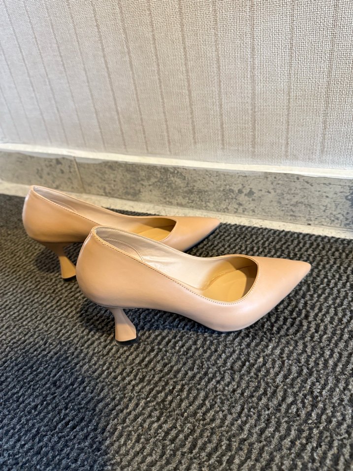 Bej Stiletto Topuklu Kadın Ofis Ayakkabısı - Görsel 4