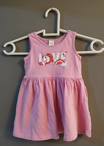 Lc Waikiki 12-18 ay Kız Çocuk Pembe Baskılı Kolsuz Elbise