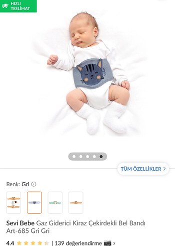 Beyaz Kiraz Çekirdekli Bebek Bel Bandı - Görsel 4