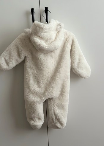 Kürklü Beyaz Kız Bebek Tulumu - Görsel 6