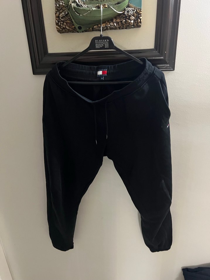 Tommy Siyah erkek Rahat Kesim Eşofman Altı - Görsel 2