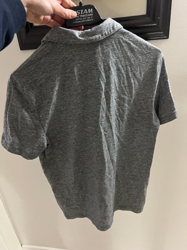 Gri Keten Erkek Polo Tişört - Görsel 4