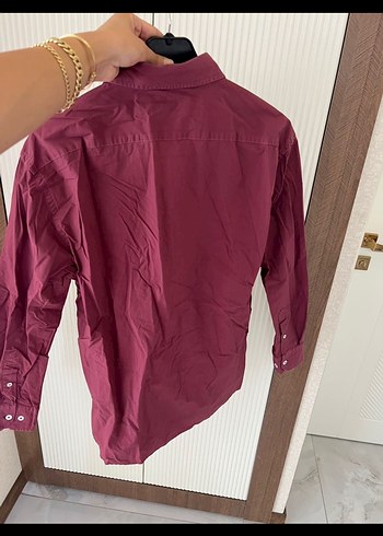 Beymen Orjinal Bordo Erkek Keten Gömlek - Görsel 5