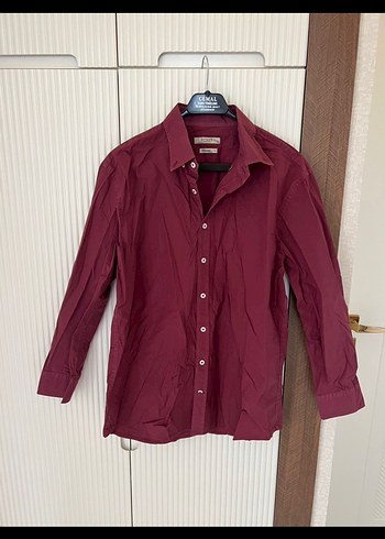 Beymen Orjinal Bordo Erkek Keten Gömlek - Görsel 2