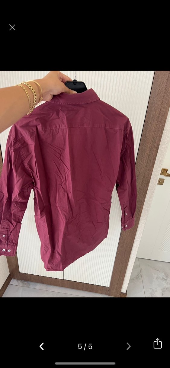 Beymen Orjinal Bordo Erkek Keten Gömlek - Görsel 5