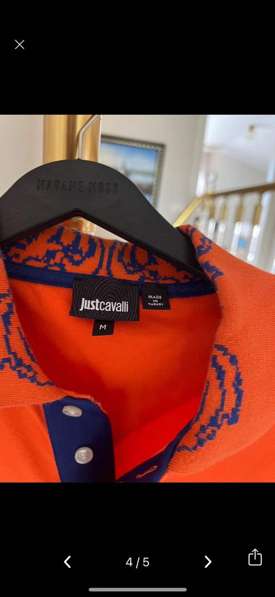 Just cavalli Turuncu Düğmeli Erkek Polo Tişört - Görsel 4