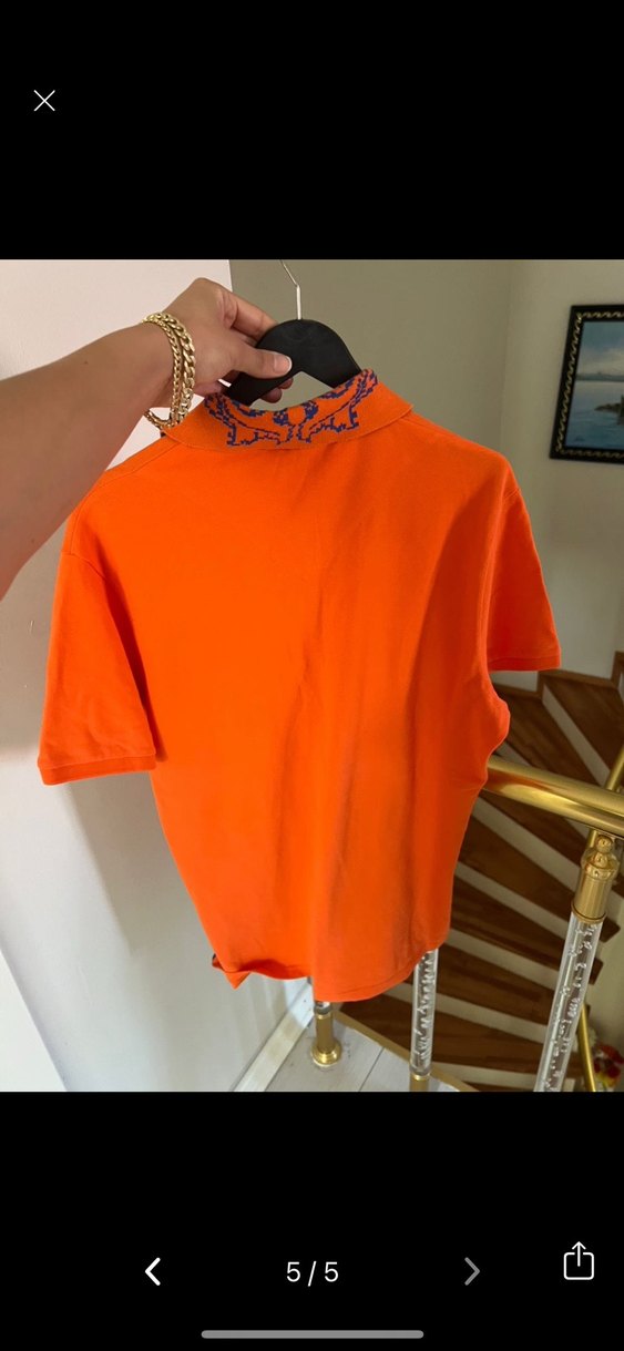 Just cavalli Turuncu Düğmeli Erkek Polo Tişört - Görsel 5