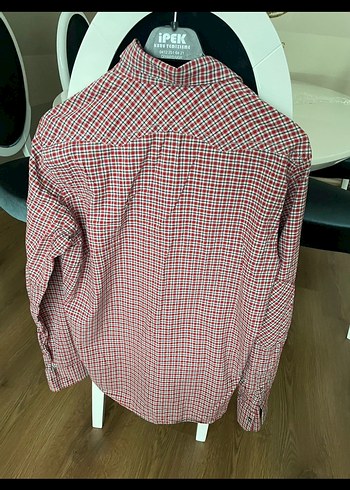 Erkek Kırmızı Kareli Pamuklu Gömlek - Görsel 4