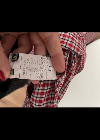 Erkek Kırmızı Kareli Pamuklu Gömlek - Görsel 5