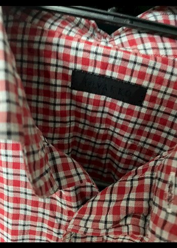 Erkek Kırmızı Kareli Pamuklu Gömlek - Görsel 3