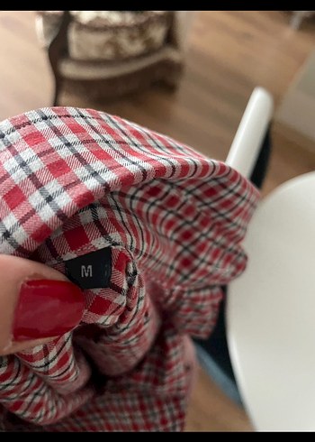 Erkek Kırmızı Kareli Pamuklu Gömlek - Görsel 6