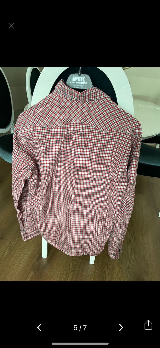 Erkek Kırmızı Kareli Pamuklu Gömlek - Görsel 4