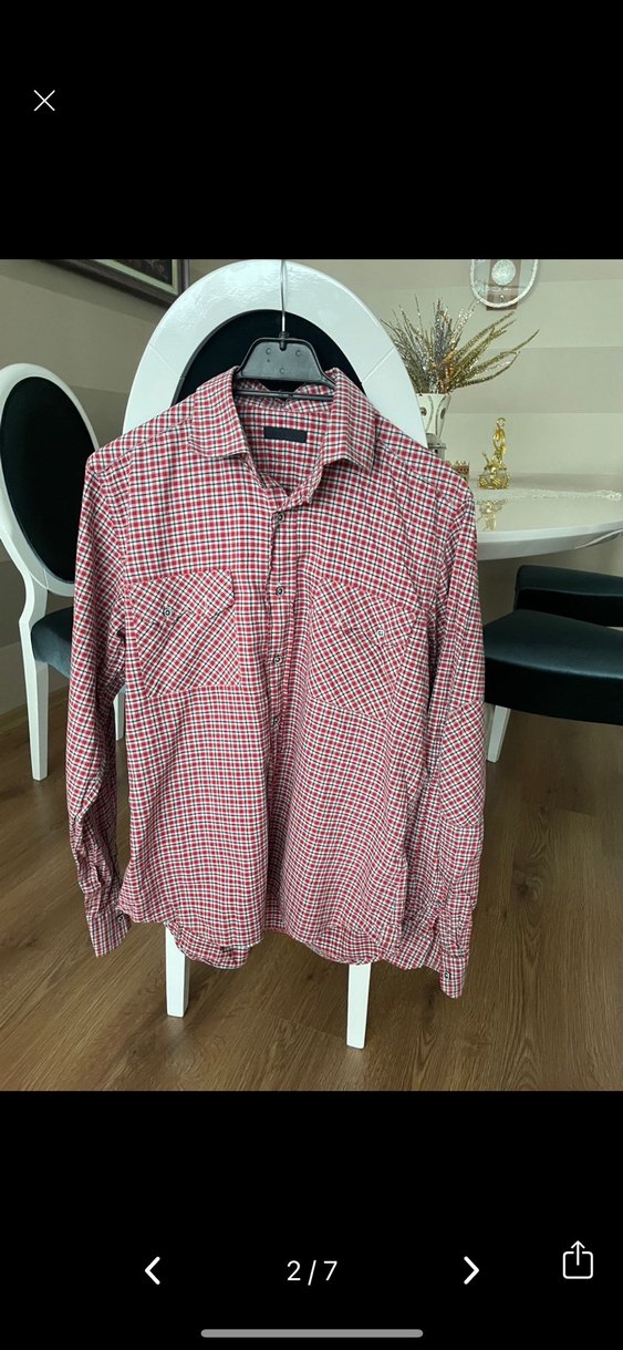 Erkek Kırmızı Kareli Pamuklu Gömlek - Görsel 2