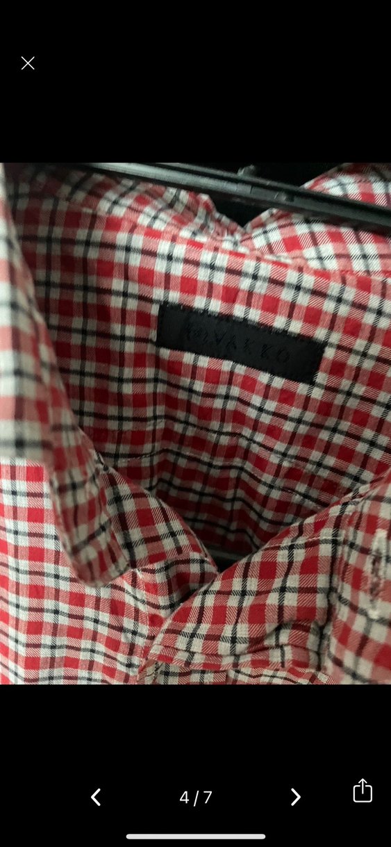 Erkek Kırmızı Kareli Pamuklu Gömlek - Görsel 3