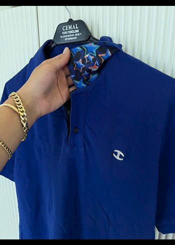 Just cavalli Lacivert Kısa Kollu Polo Tişört - Görsel 3