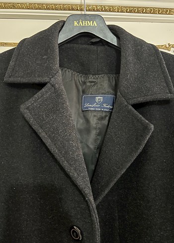 Düğmeli Siyah Uzun Erkek Kaban - Görsel 3