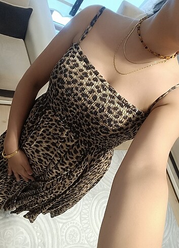 m Beden kahverengi Renk Forever New leopar elbise