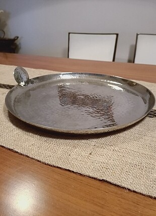 Bakır Nikel Kaplama Dekoratif Tepsi
