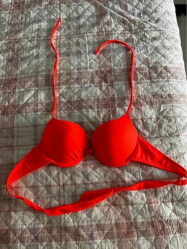 Penti push up bikini üstü neon nar çiçeği