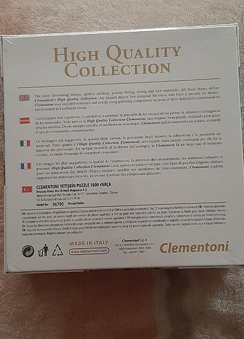 Beden HIGH QUALITY COLLECTION 1000'Lİ PUZZEL CLEMENTONİ ÖLÇÜSÜ: 69X50