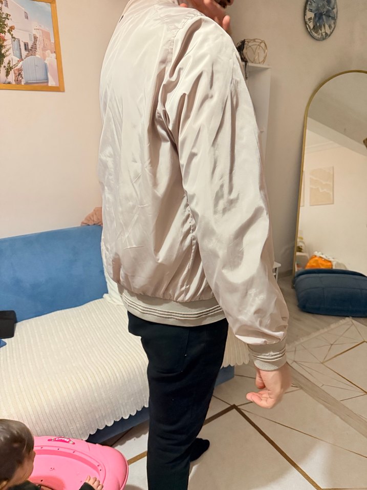 Bej Erkek Midi Boy Rahat Kesim Ceket - Görsel 3