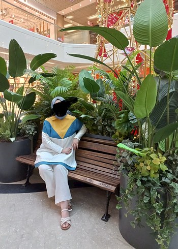 Drapeli Yüksek Yakalı Kadın Tunik - Görsel 3