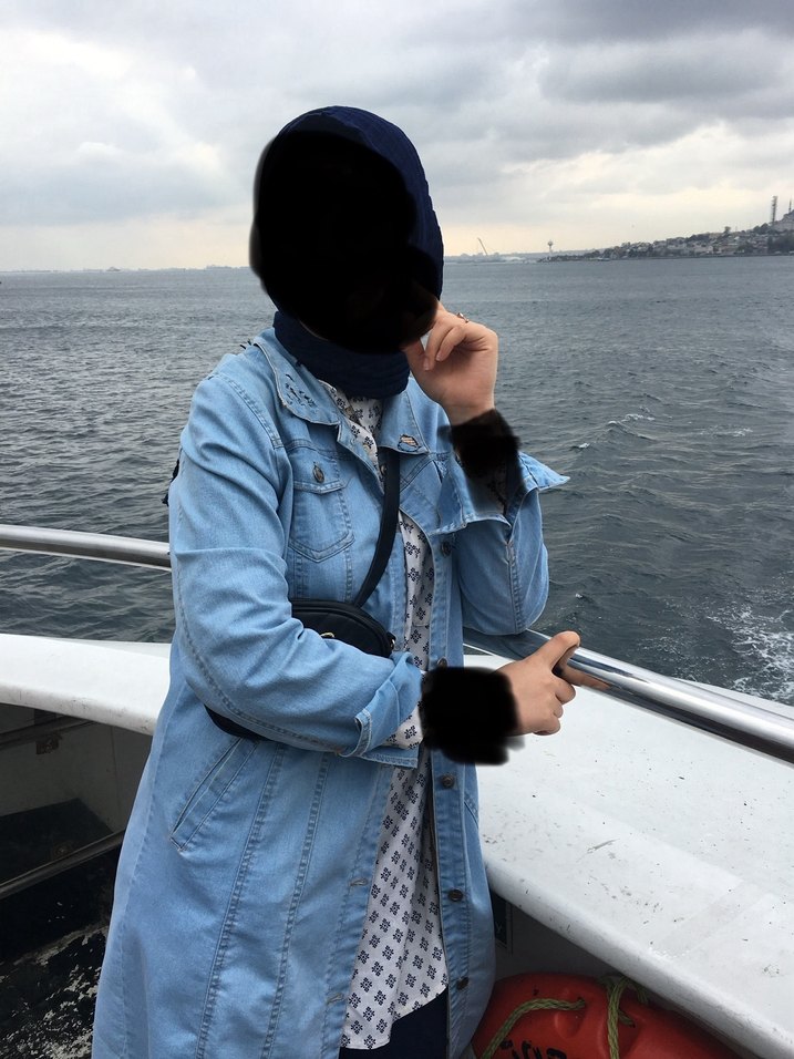 Kadın Mavi Uzun Denim Ceket - Görsel 2