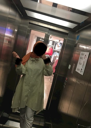 Şeffaf, Uzun Kollu, Yüksek Yakalı Hamile Tunik - Görsel 3