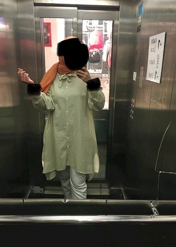 Şeffaf, Uzun Kollu, Yüksek Yakalı Hamile Tunik - Görsel 2