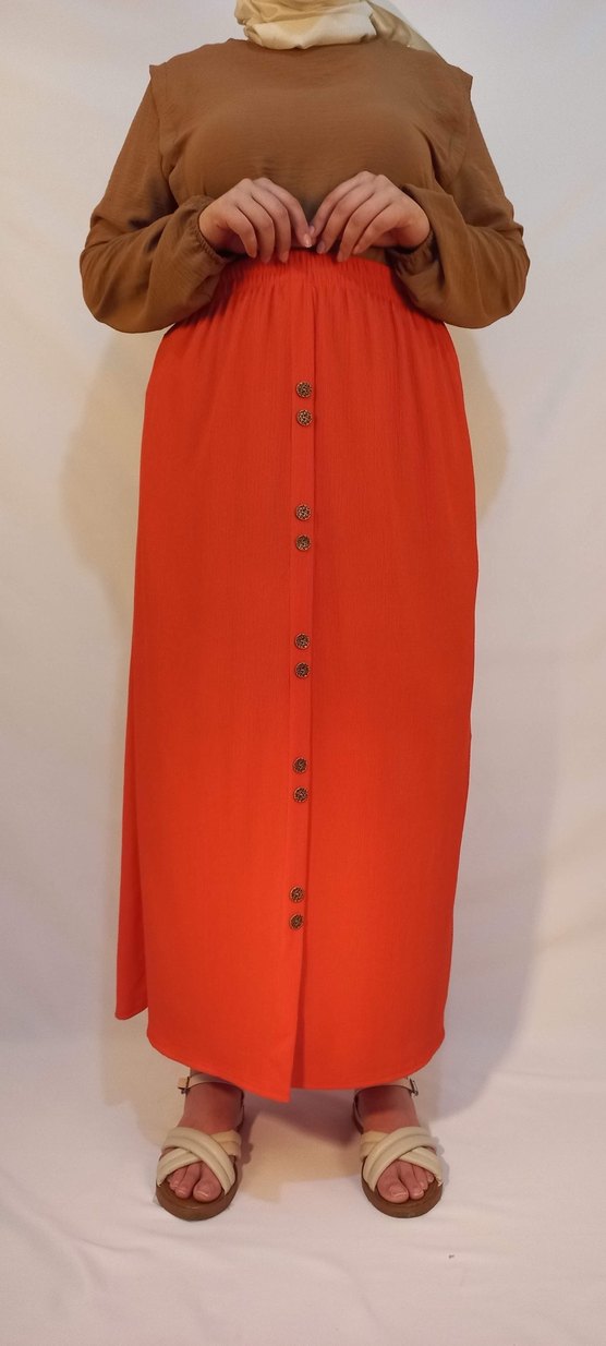 Kırmızı Uzun Etek - Görsel 2