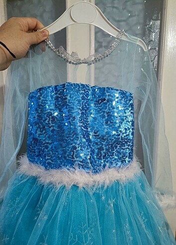 4 Yaş Beden mavi Renk Elsa Kostümü