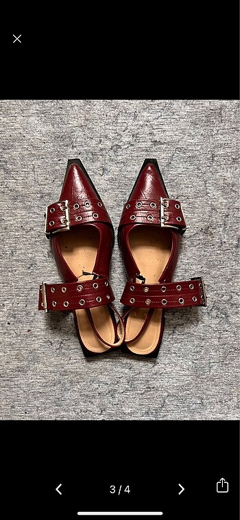 40,5 Beden Ganni Steve Madden model bordo ayakkabı