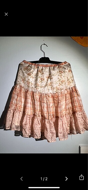 İpek desenli vintage Mango etek