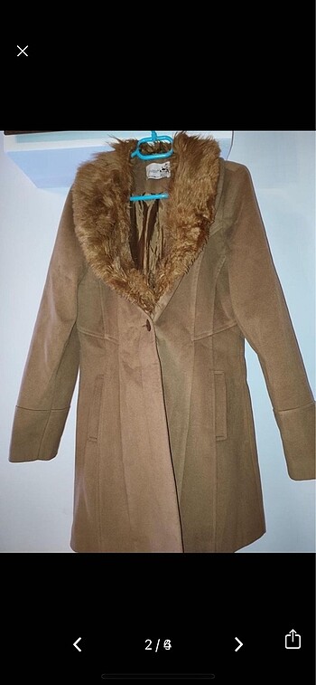American Vintage Yakası kürklü penny lane süet kaban