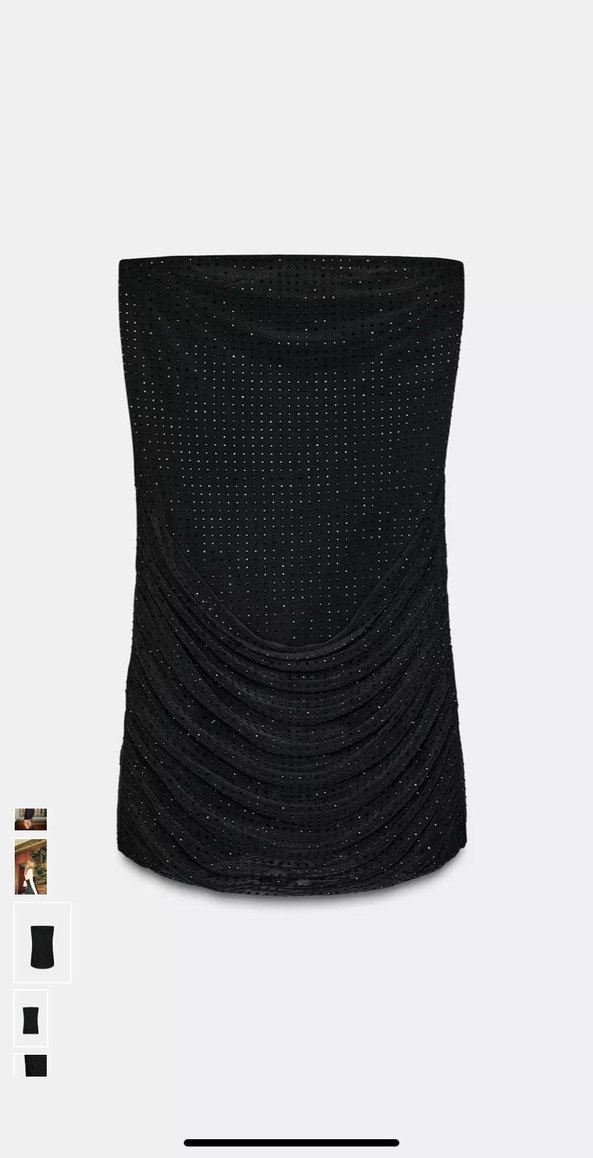 Zara drapeli taşlı elbise - Görsel 3