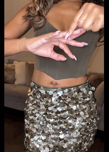 Zara payetli etek - Görsel 2