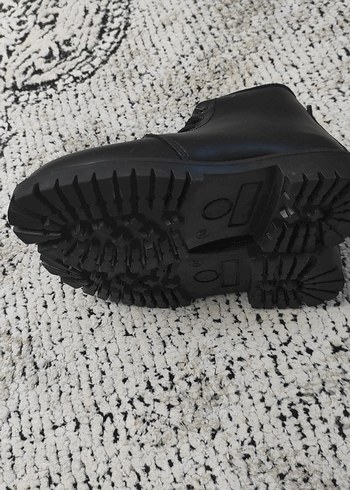 Siyah Erkek Çocuk deri bot Ayakkabısı - Görsel 3