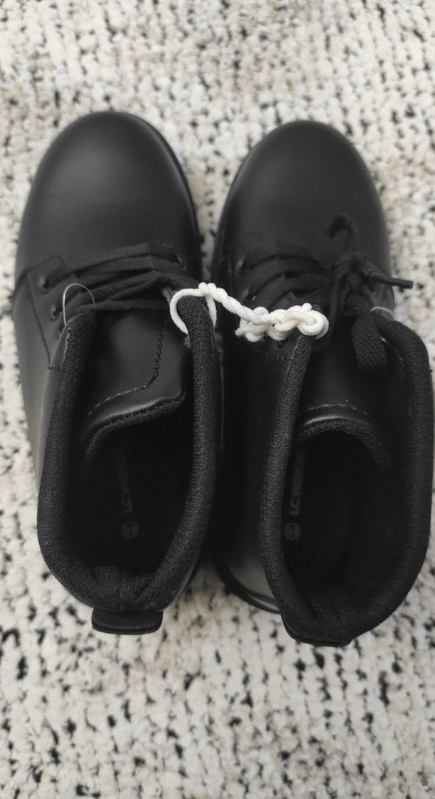 Siyah Erkek Çocuk deri bot Ayakkabısı - Görsel 4