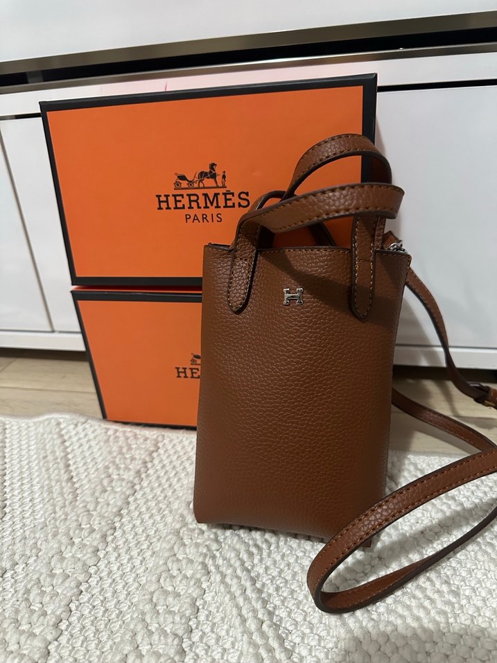 Hermes Kahverengi Deri Kadın Çanta - Görsel 2