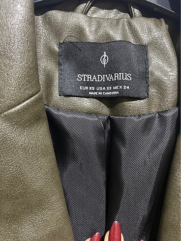 xs Beden Stradivarius Haki Deri Blazer